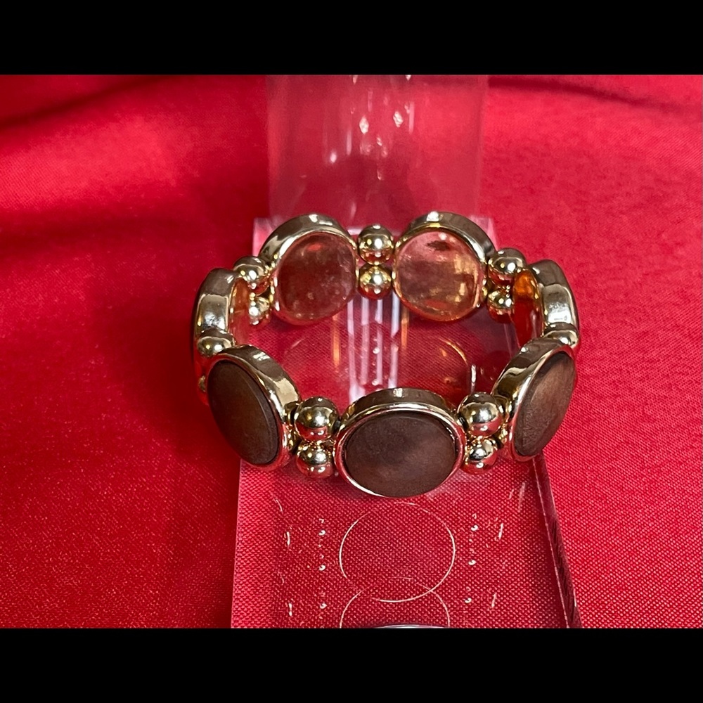 Wood Disc Stretch Bracelet